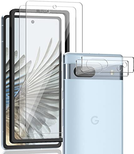 AnnhanT Pellicola Protettiva per Google Pixel 7a Pellicola, Google Pixel 7a Vetro Temperato Protettiva *2 + Google Pixel 7a Vetro Fotocamera *2. 9H Anti Graffio con Strumento di Installazione Facile
