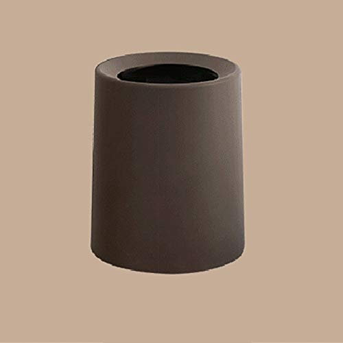 Poubelle d'intérieur Poubelle en plastique à dessus ouvert, poubelle cylindrique, poubelle de cuisine (marron 12L)