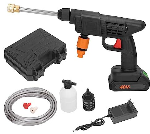Akku-Hochdruckreiniger, Tragbarer 400-W-Hochdruckreiniger, 1200-mAh-Batteriebetrieb, Handgehaltene 90-bar-Hochdruck-Autowaschpistole, 3–5 M Reichweite (EU-Stecker)