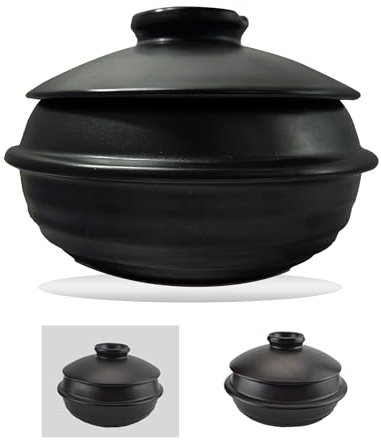 BALWOO [Mineral de petalita, diseño retro] Olla de loza coreana Ttukbaegi, cacerola de arcilla de cerámica, olla de cerámica resistente al calor, cuenco de piedra cero grietas, utensilios de cocina