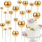 Gold Balls for Cakes, Round Ball Cake Toppers, Cake Balls 41 PCS Craft DIY Bakeware Decorating Tools for Birthday Party Wedding Supplies Baby Shower Decor，round Foam Mini Cupcake Toppers.