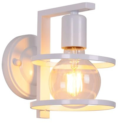 TWSXTE Weiß Modern Wandlampe verstellbare Lampenfassung Lampenschirm Innenraum industrielle Weiß Wandleuchte (ohne Glühbirne)