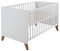 roba Babybett Ole 70 x 140 cm - Mitwachsendes Gitterbett mit Füßen aus Massivholz - Höhenverstellbar - Umbaubar zum Juniorbett - Holz weiß lackiert