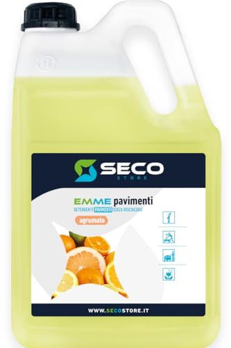 SECOSTORE Detergente Pavimenti Profumato EMME PAVIMENTI AGRUMI, Senza Risciacquo, Concentrato, Multisuperficie | Tanica 5 litri