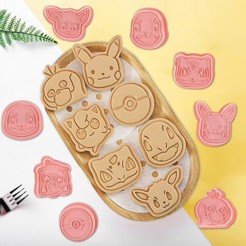 KingYH 16 Pcs Animal Cookie Cutters for Kid 3D Embossing Cartoon Biscuit Cutters for Baking Cookie Stamps Biscuit Molds for Children DIY Chocolate Mould Candy Baking Tools