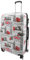 London City Print Koffer 4 Rollen erweiterbar Gepäck Reisetasche HLG9620, weiß, L, Gepäck
