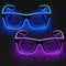 Yowivon 2 Pack Rave Glasses Led Light up Glasses Glow in the Dark Party Supplies Halloween Neon Accessories Costumes Fun Glasses for Party EDM Festival, Blue & Pink