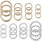 24 Stück Mini Karabiner Rund Karabinerhaken 13/16/19/25mm Klein Schlüsselring Keyring Federspaltringe Taschenringe O-Ring Zinklegierung für Taschen Bastelarbeiten Handwerk Machen Anhänger Gold Silber