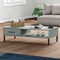 LXYZWRW Tische Couchtisch mit Metallbeinen, Grau, Massivholz, Kiefer OSLO Akzenttische