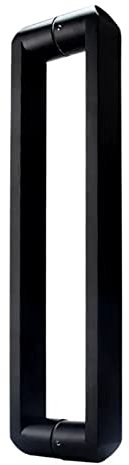 AEGCAOJH Maniglia per Porta d'ingresso in Acciaio Inossidabile Nero per Porte Interne ed Esterne, Maniglia in Vetro Resistente con Viti di Montaggio (13 3/8 x 12)