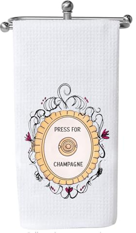 AATOP Geschirrtuch mit Aufschrift Press For Champagne, für beste Freunde, Brautjungfern, Verlobungsgeschenk, Einweihungsgeschenk, Küchenhandtuch (drücken Sie für Champagner 2U)