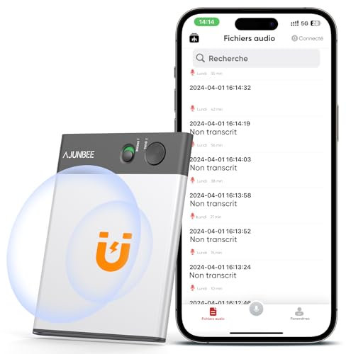 Dictaphone Voice Recorder, Recording Device with Transcriber by ChatGPT-4o, Bluetooth APP, Support 68 Languages, 0.22 Slim Audio Recorder, AI Noise Reduction for Listening, Meeting, Phone Call, 64G