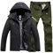 Skianzug Herren 2 Teilig Set - Schneeanzug Herren Zweiteilig Outdoor-Skikleidung Winddicht Ski Anzug Mit Kapuzen Atmungsaktiv Softshelljacke/Schneehose Winter Snowboarden Ski-Anzug Schnee-Jumpsuit