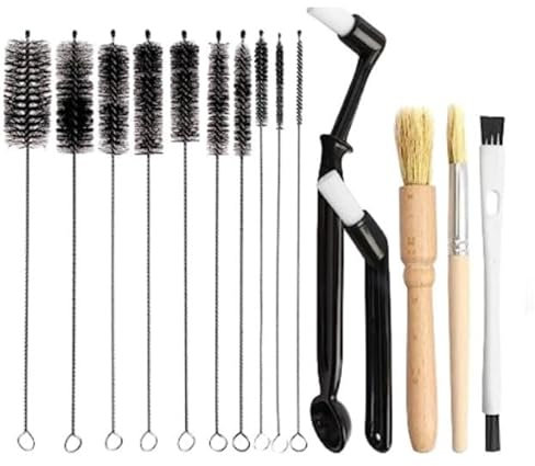 Minicoco 15-Piece Coffee Machine Cleaning Brush Set – Espresso Machine, Grinder, Thin Pipe Brushes – Barista-Grade Deep Cleaning Tools for Coffee & Espresso Makers