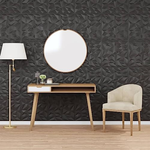 LLEZKBR Furniture Select Wandpaneele 48 Stück schwarz 50x50cm XPS 12m Amethyst