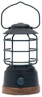 qeedo Luca Camping Lampe LED aufladbar, integrierte Powerbank (USB, Batterie-Akku), dimmbar, Outdoor Campingleuchte Tischleuchte