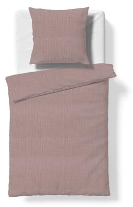fleuresse Musselin Bettwäsche 155x220 Faro Mauve Altrosa Uni 614446-4095