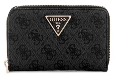 Guess Damen Laurel II SLG Med Zip Around Coal Logo Einheitsgröße