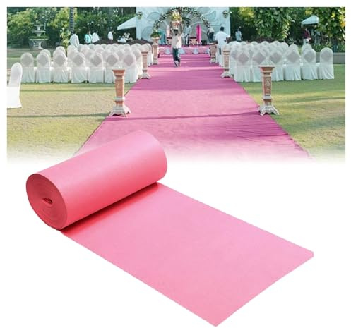 XYUERU Tapis d'allée Rose for cérémonie de Mariage, allée décorative antidérapante, épaisseur 2 mm, for Mariages, événements, bals et fêtes(1x10m)