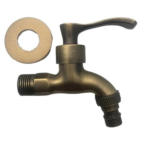 Kugelhahn Bronze Waschmaschine Kran dekorative Outdoor Wasserhahn, Vintage Garten Wasserhahn Wand montiert Mop Messing(04)
