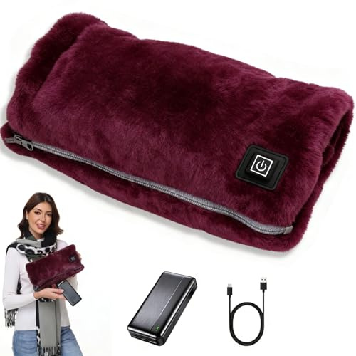 Ahigh Electric Hand Warmer, 10,000 mAh Battery, USB Rechargeable, Hand Warmer, Pushchair, 3-Stage Heating & Flannel Material, Pocket Warmer, Advent Calendar Filling Gifts for Women and Men
