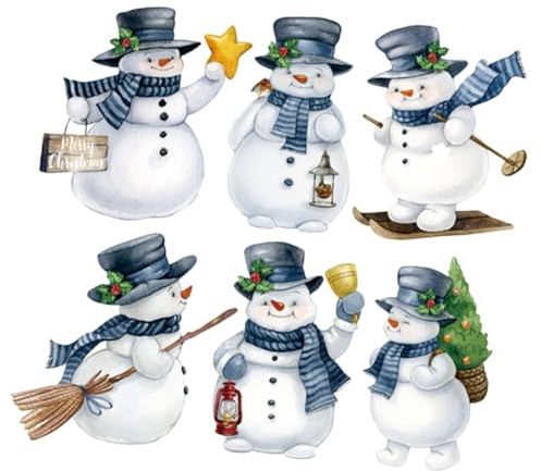 HONITANO Christmas Magnetic Snowman Decorations Set for Fridge and Garage Door, Xmas Refrigerator Magnets No Glue, Holiday Magnetic Charm for Christmas Party Decor