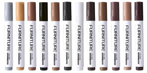 Wood Stain Pen | 12 Colors Multi-Purpose Scratch Covers Stain Pen | Wood Furniture Repair Kit | for Scuffs Damage Stains Wear Cracks Paint Chips
