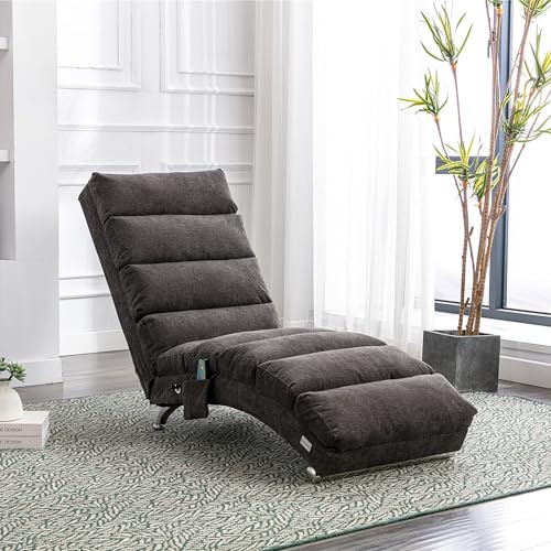 VIVCA Entspannungsliege, feststehendes Liegesofa mit Ganzkörperunterstützung, sanfter Vibrationsfunktion und Seitentaschen, Moderne Wohnzimmermöbel,geeignet für Büros,Wohnzimmer und Schlafzimmer.