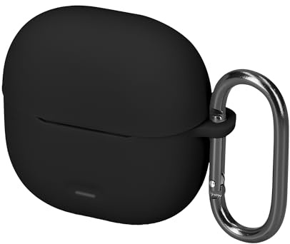 kwmobile Schutzhülle für Xiaomi Redmi Buds 8 Lite Hülle - TPU Silikon Case für Kopfhörer Ladecase - stoßfestes Cover mit Karabiner - Schwarz