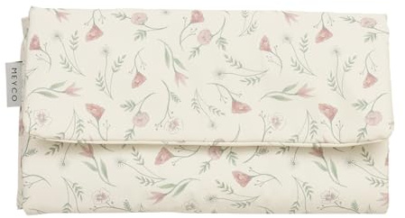 Meyco Reisewickelunterlage Wickelauflage Flower Multicolour | für unterwegs - praktische Taschen - wasserdicht & faltbar - einfach abwaschbar - Windeltasche