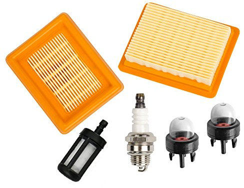 ouyfilters Filtro de aire limpiador con bujías filtro de para Stihl FS120 FS200 FS250 FS300 FS350 FS400 FS450 String Trimmer # 4134 141 0300