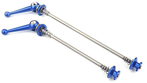 VGEBY Fahrrad Schnellspannset Mountainbike Titanlegierung Schnellspanner für Vorderradnabe(15cm) und Hinterradnabe(18,5cm) (Farbe : Blau)