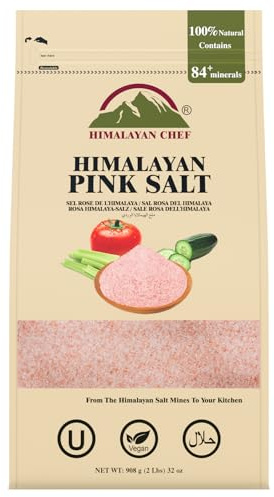 Himalayan Chef Pink Salt Fine, 2 Pounds (Pack of 1)