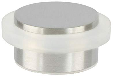 EVI Herrajes | Fermaporta Adesivo | 45 x 20 mm | Gomma Bianca di Silicone Naturale | Acciaio Inox | Finitura Opaca | Ottima adesione | 100% funzionale | Mod. I-203/35x19-B