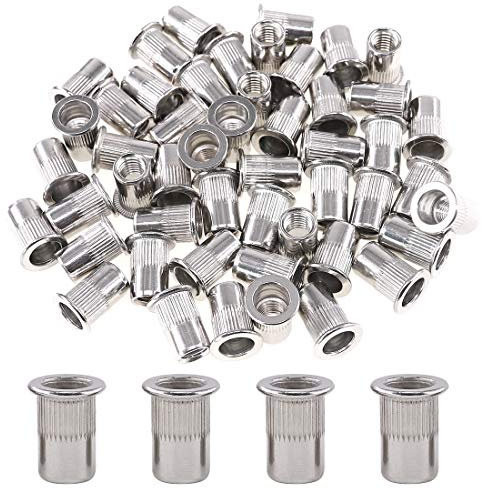 Glarks Set di dadi per rivetti filettati a testa piatta M8 in acciaio inossidabile 304, 50 pezzi (M8)