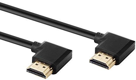 Baolongking - Cavo HDMI ad alta velocità maschio-maschio, ad angolo retto, 60 Hz, 4K, 2K (M/M sinistra-sinistra) (1m)