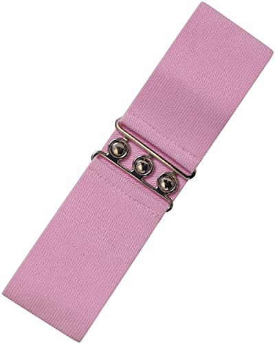Ro Rox Large Ceinture Vintage Rétro Élastiquée pour Femmes - Taille 34-38 - Rose (Baby Pink) (Small)