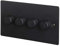 Volex 4 Gang Light Dimmer Flush/Angled Switches Socket Toggles (Matt Black Flush)