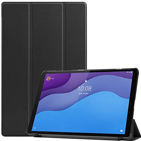Lobwerk Schutzhülle für Lenovo Tab M10 2nd 2020 TB-X306F TB-X306X 10.1 Zoll Slim Case Etui mit Standfunktion und Auto Sleep/Wake Funktion Schwarz