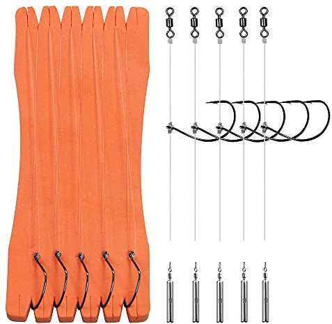 THKFISH Angeln Rigs Rig Vorfachtakelung Vorfächer Vorfachschnur Angelhaken Vorgefertigt Dropshot Rigs mit Gewichte (Angelhaken #1/0, Gewichte 7g)