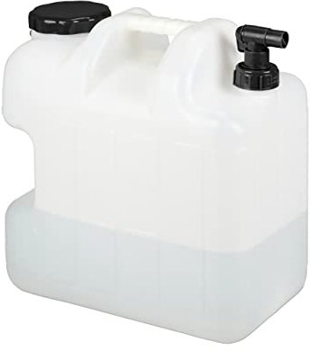 Relaxdays Jerrican d’Eau avec Robinet, Plastique sans BPA, Grande Ouverture, poignée, 25 litres, Noir et Blanc