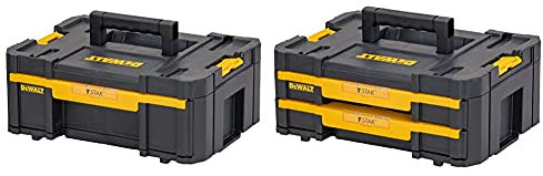 DeWalt DWST1-70705 T-Stak III Tool Storage Box with Drawer, Yellow/Black & DWST1-70706 T-Stak IV Tool Storage Box with 2-Shallow Drawers, Yellow/Black, 7.01 cm*16.77 cm*12.28 cm