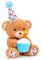 Deluxe Paws Teddybär für besondere Anlässe, Happy Birthday, 100% recycelt, ca. 18 cm groß, Bär hält Geburtstagskuchen und trägt einen Geburtstagshut