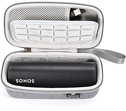 RAIACE Hard Case kompatibel mit Sonos Roam Bluetooth-Lautsprechern, schützende Reise-Aufbewahrungstasche – Grau (grau Futter)