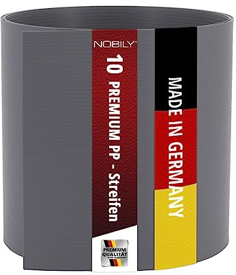 PREMIUM Zaunsichtschutz Hart PVC, Sichtschutzstreifen Fenstergrau, 10 Streifen 2,535 m/Höhe 190 mm, Zaun Sichtschutzstreifen Fachhandelsware für Doppelstabmattenzaun