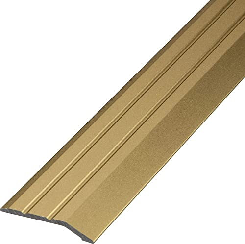Gedotec Übergangsleiste höhenausgleich Gold eloxiert selbstklebend | 1 Stück Abschlussprofil Alu 900 mm | Dehnungsfugenprofil Boden-Leiste höhen-ausgleich 2-5mm | Übergangsschiene ohne bohren, 90 cm