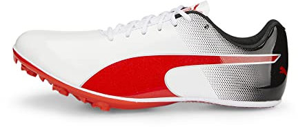 PUMA Evospeed Sprint 14 - Tenis deportivos para hombre, Puma White-puma Black-puma Red, 44.5 EU