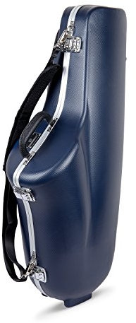 Crossrock Custodia Contour in ABS per Sassofono Tenore | Finitura Blu Testurizzata a Diamante (Blue), Interno Blu Profondo, Serratura di Sicurezza, Tasca Accessori, Tracolla Rimovibile
