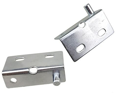 2 cerniere a perno per porta con boccola, accessori hardware argento con cerniere ad angolo retto con viti e tappi in plastica