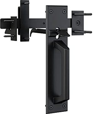 Sdstone Gate Latch Heavy Duty for Wooden Fence，Aluminum Two Sided Gate Latch for Outdoor Fence， Door Latch Gate Hardware for Garden Farm（Black）